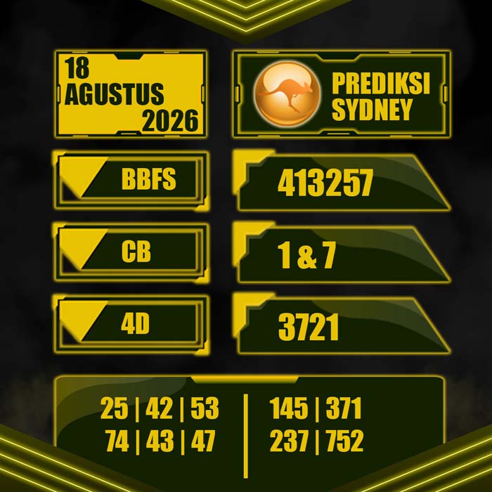 prediksi result SYDNEY 18-Aug-2026