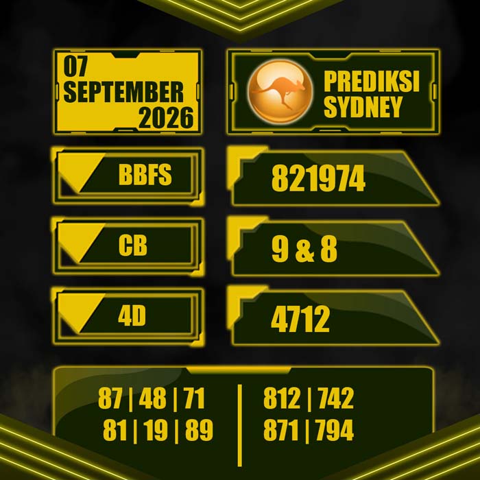 prediksi result SYDNEY 7-Sep-2026